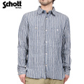 Schott ����å� 3125012 L/S LINEN �������� 084 BLUE��3125012-084��