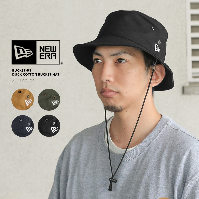 今なら10％OFF☆NEW ERA ニューエラ Bucket-01 ダックコットン バケットハット アゴ紐付【T】【キャンペーン対象外】