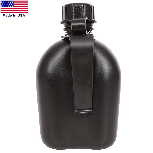Hayes 米軍 1QTキャンティーンwithクリップ BLACK ミリタリー
