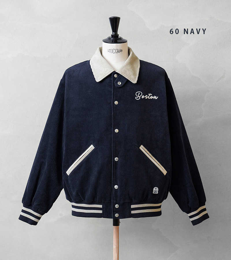 【leather】old award jacket navy Msize