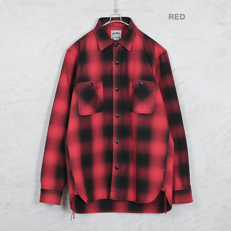 HOUSTON ヒューストン 41049 OMBRE CHECK VIYELLA SHIRT オンブレ