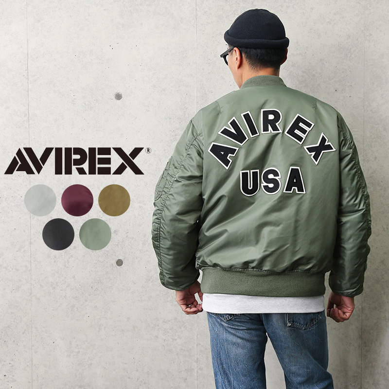 AVIREX アビレックス　MA-1 フライトジャケット　バックロゴ　Lサイズ