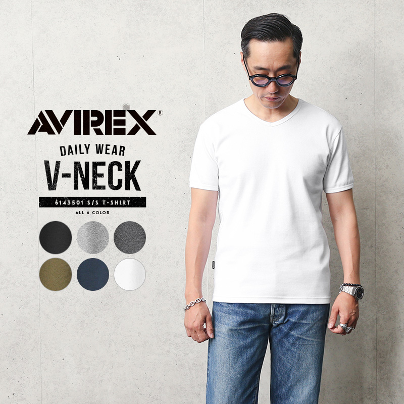 AVIREX アビレックス デイリーウエア 半袖 VネックTシャツ 6143501