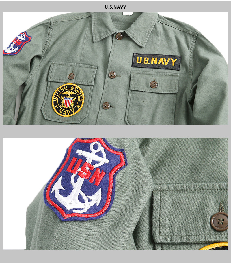 USタイプ OG-107 ファティーグシャツ - レディースサイズ (MARINE ワッペン)【レプリカ】-G- 長袖 米軍 ミリタリー マリン アメカジ レディースセレクト USタイプ OG-107 ファティーグシャツ