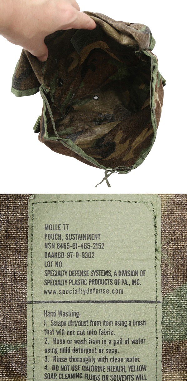 米軍 MOLLE SUSTAINMENT ポーチ ウッドランド迷彩 米軍放出品
