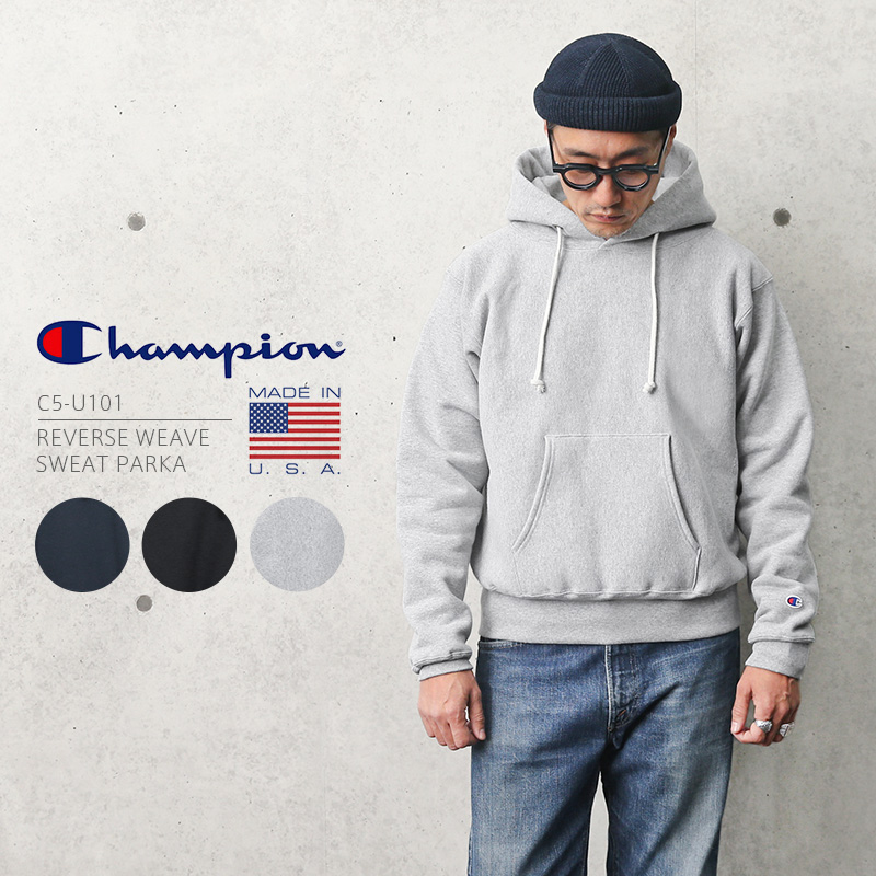 Champion チャンピオン C5-U101 リバースウィーブ プルオーバー スウェットパーカー 12.5oz 赤タグ・MADE IN USA