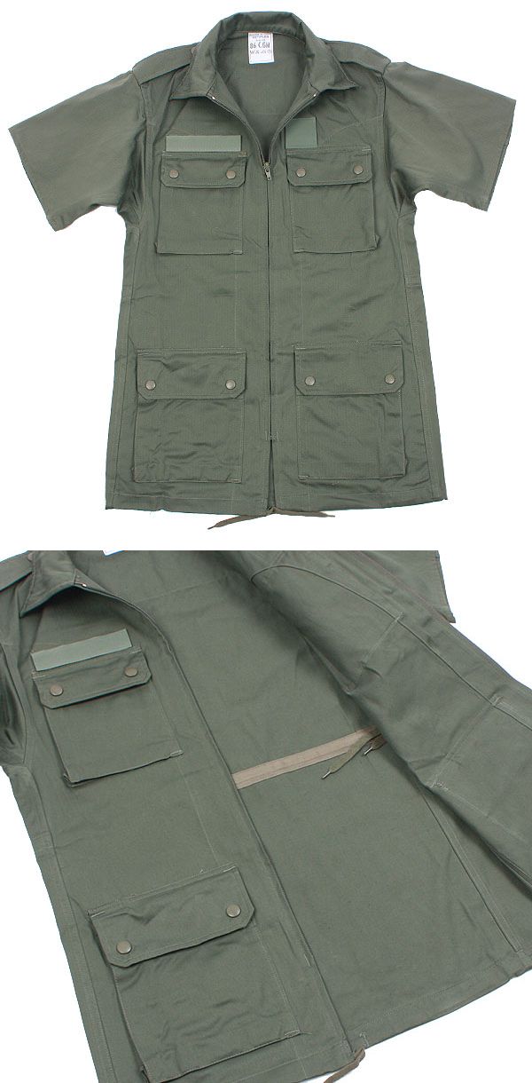 フランス軍 エアフォースジャケット 半袖 オリーブ 軍放出品