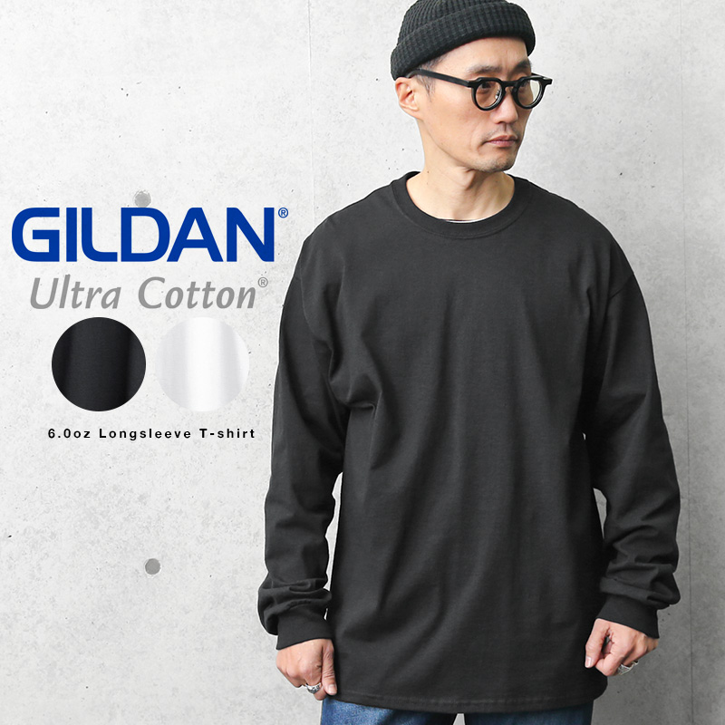 GILDAN ギルダン 2400 Ultra Cotton 6.0oz 長袖 クルーネックTシャツ American Fit