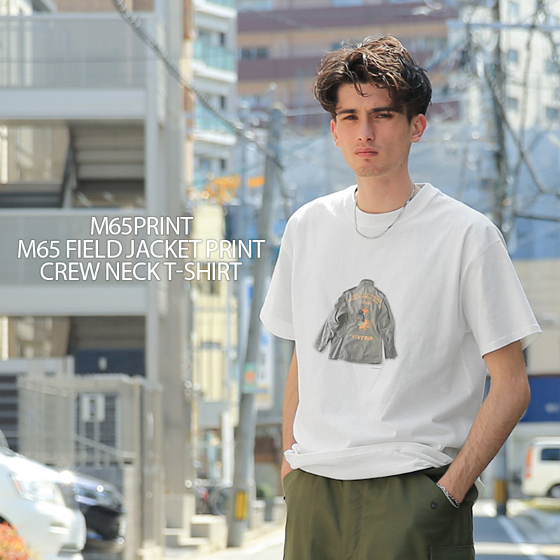 M65PRINT M65フィールドジャケットプリント クルーネック Tシャツ