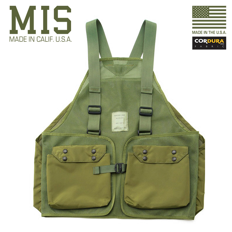 MIS エムアイエス MIS-1030 RASCHEL KNIT ハンティングベスト OLIVE