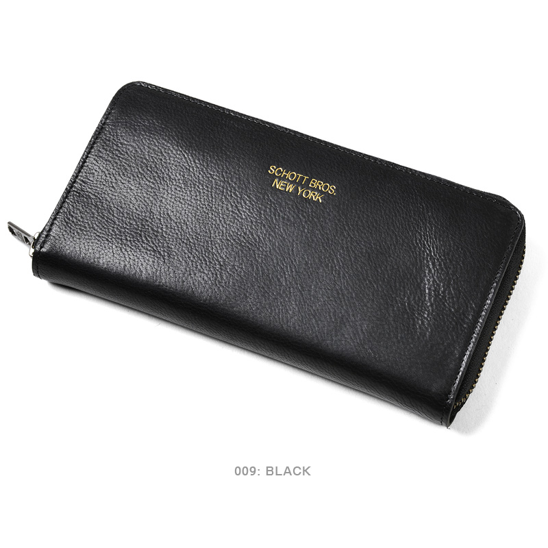 Schott ショット 3169018 キップレザー ジッパー ワレット