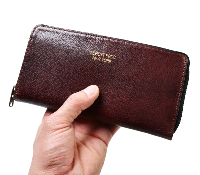 Schott ショット 3169018 キップレザー ジッパー ワレット