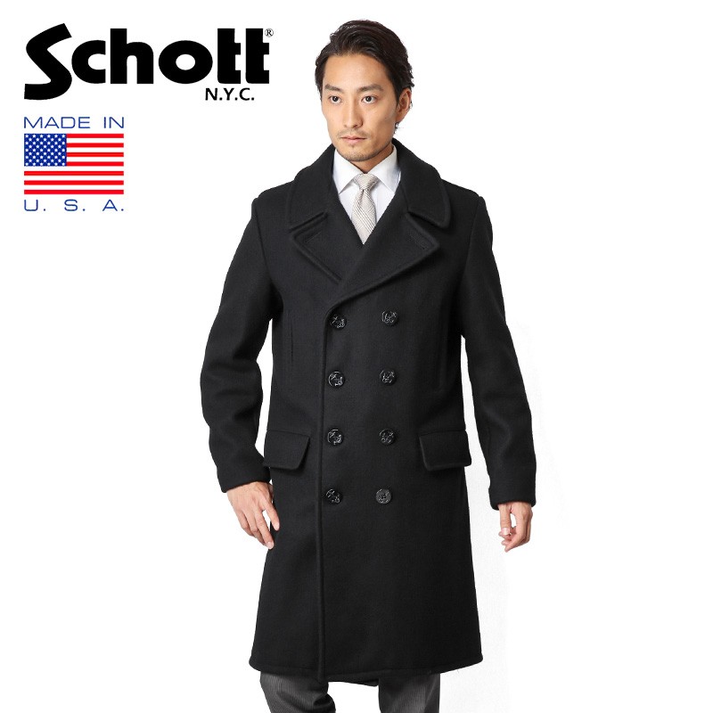 ✨日本別注✨schott ショット　スリムフィットピーコートロング丈大きいサイズ