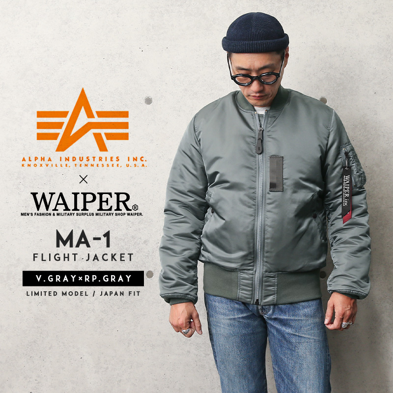 ALPHA アルファ WAIPER別注 TA0128 MA-1 フライトジャケット JAPAN FIT  ミリタリーファッション ミリタリージャケット