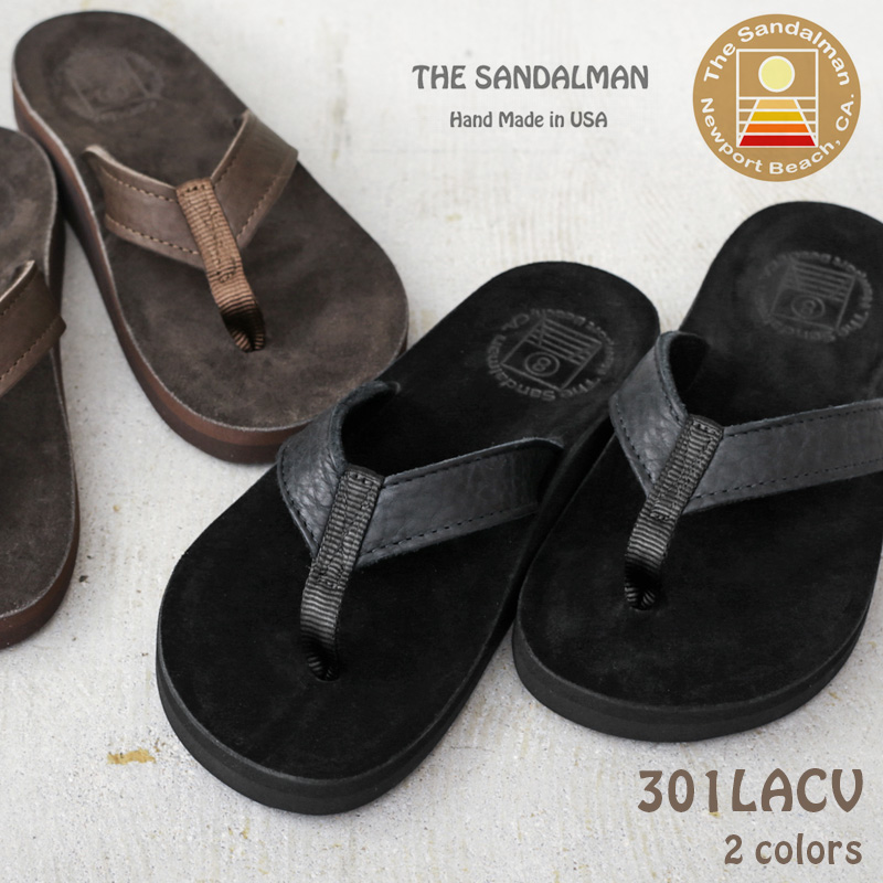 ☆大幅割引中☆【即日出荷対応】THE SANDALMAN サンダルマン 301 LACV レザー トングサンダル【T】【キャンペーン対象外】