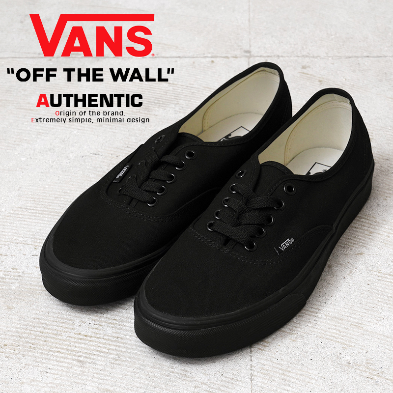 VANS ヴァンズ VN000EE3BKA AUTHENTIC スニーカー ALL BLACK USA企画