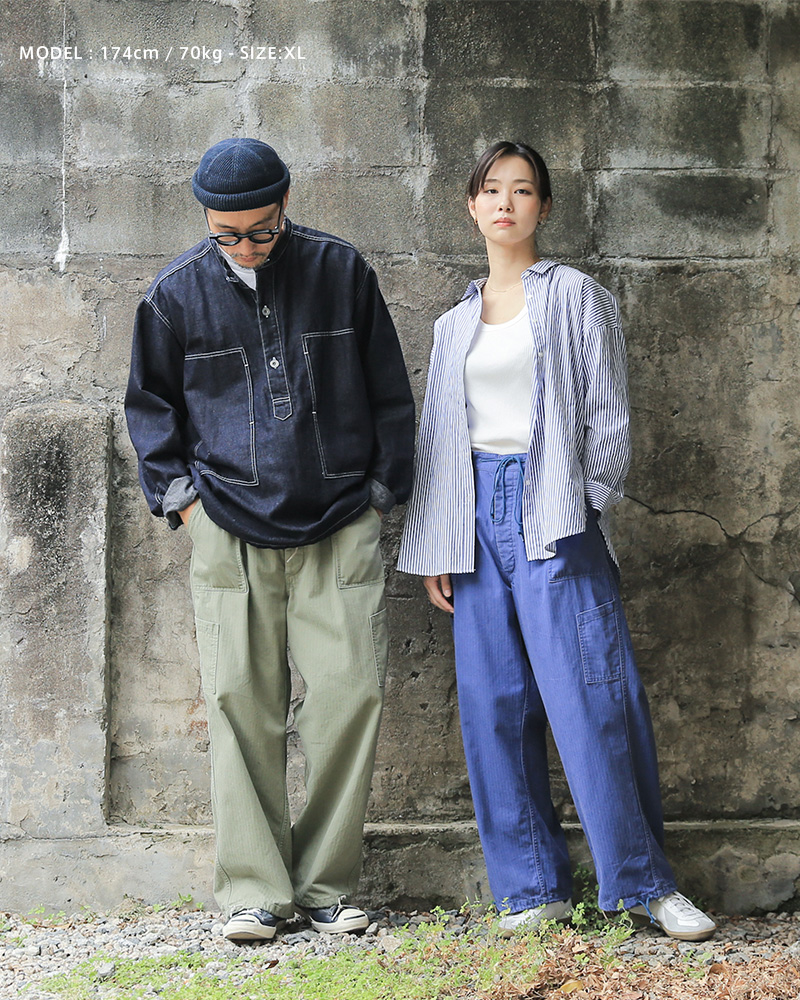 ALMW by WAIPER バンドカラーデニムプルオーバー