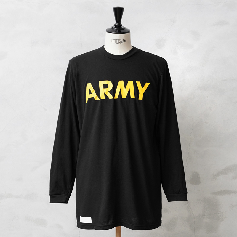 実物 USED 米軍 U.S.ARMY ブラック トレーニング ロングスリーブ Tシャツ