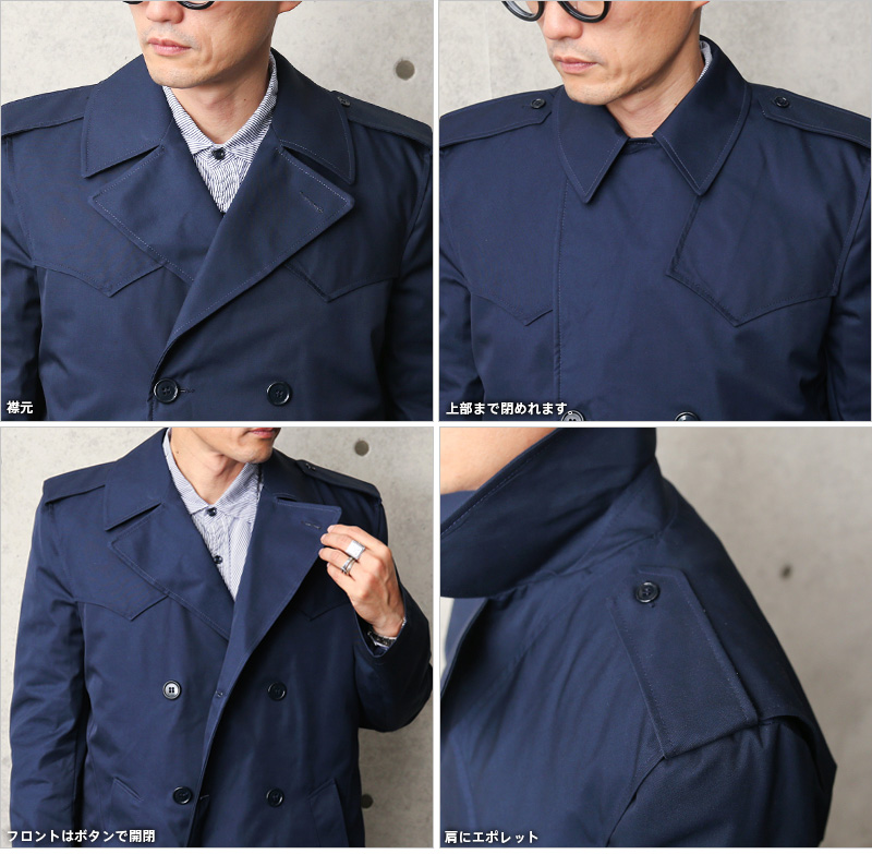 新品タグ付き】heve トレンチケープコートネイビー