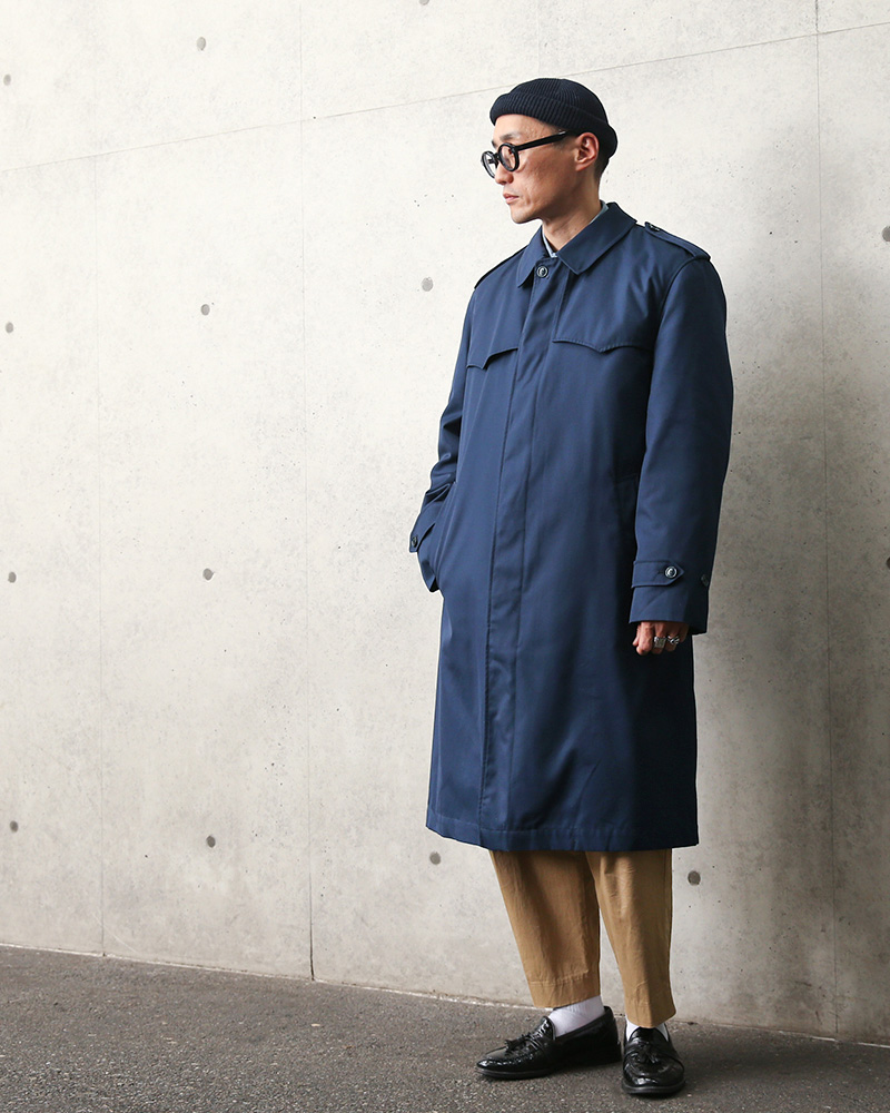 USED オランダ軍 ステンカラーコート キルティングライナー付き NAVY 
