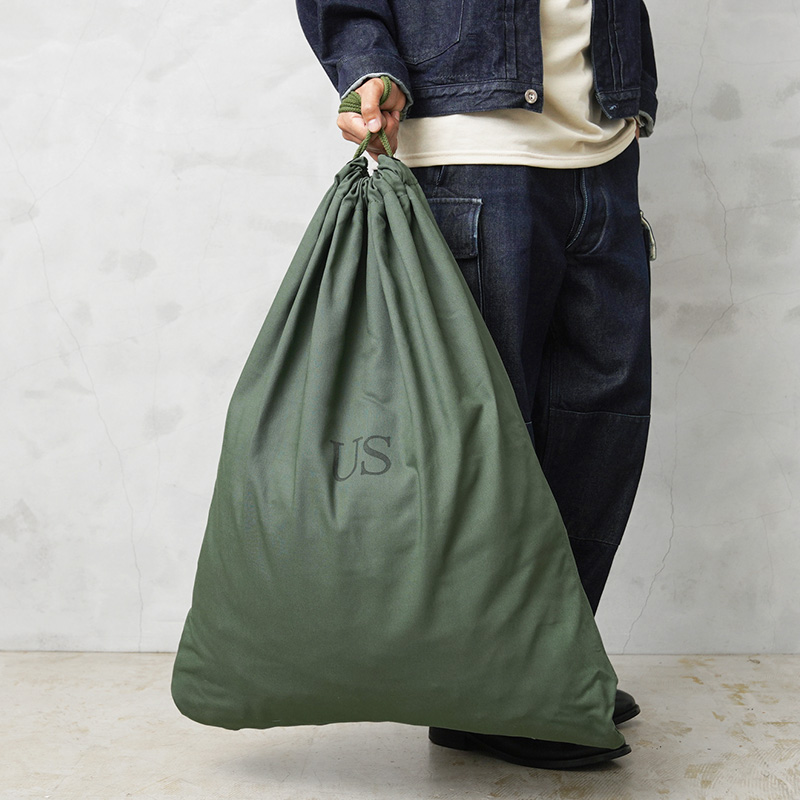 実物 新品 デッドストック 米軍 OD コットンサテン ランドリーバッグ【キャンペーン対象外】【I】