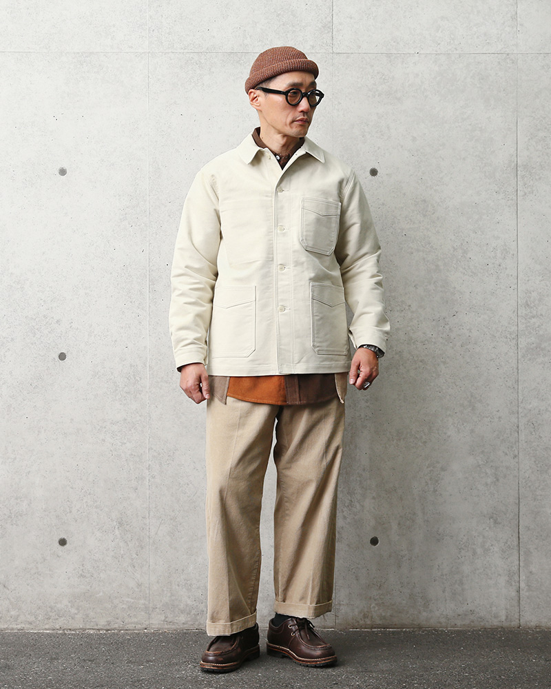 フレンチワークタイプ モールスキン カバーオール