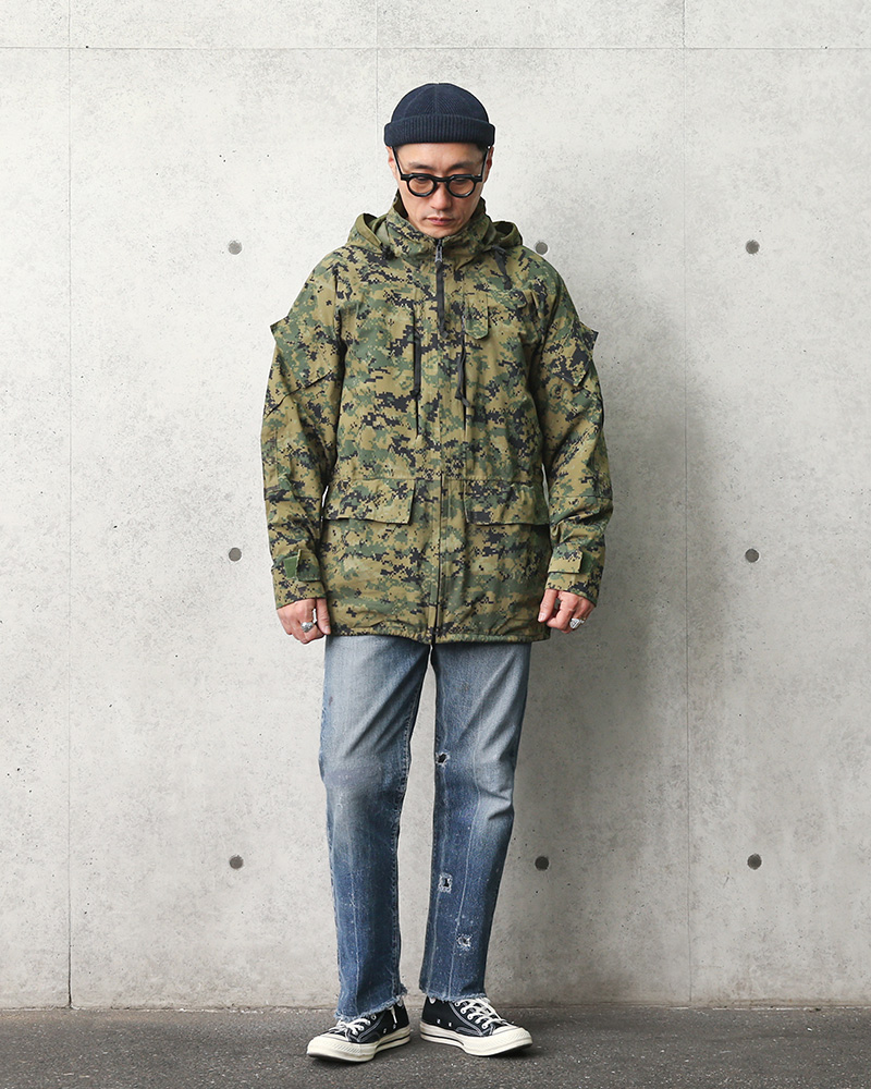 USED 米海兵隊 U.S.M.C. ECWCS WATERPROOF パーカー WOODLAND MARPAT