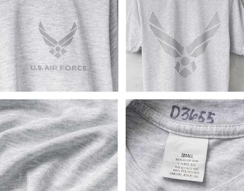 実物 USED 米軍 U.S.AIR FORCE S/S Tシャツ バックプリント入り