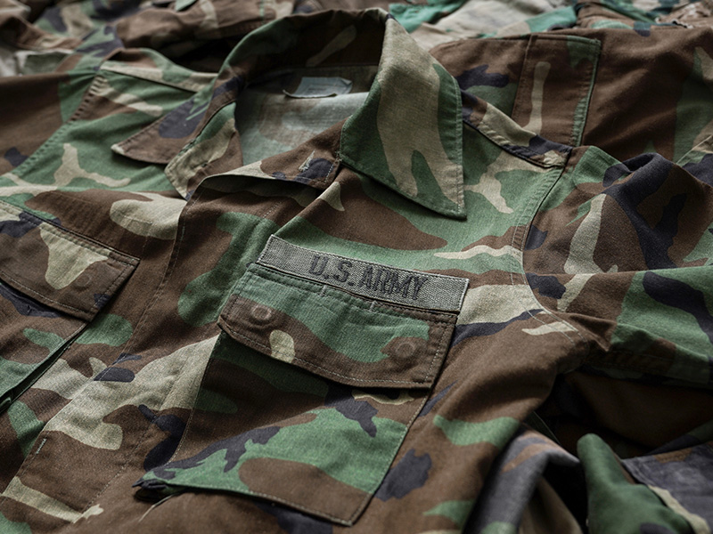 実物 USED 米軍 BDU WOODLAND CAMO ジャケット 前期型 ノンリップ