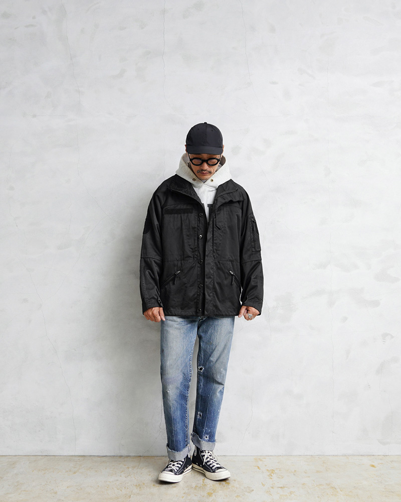 実物 USED オーストリア軍 パラトルーパージャケット DEEP BLACK染め