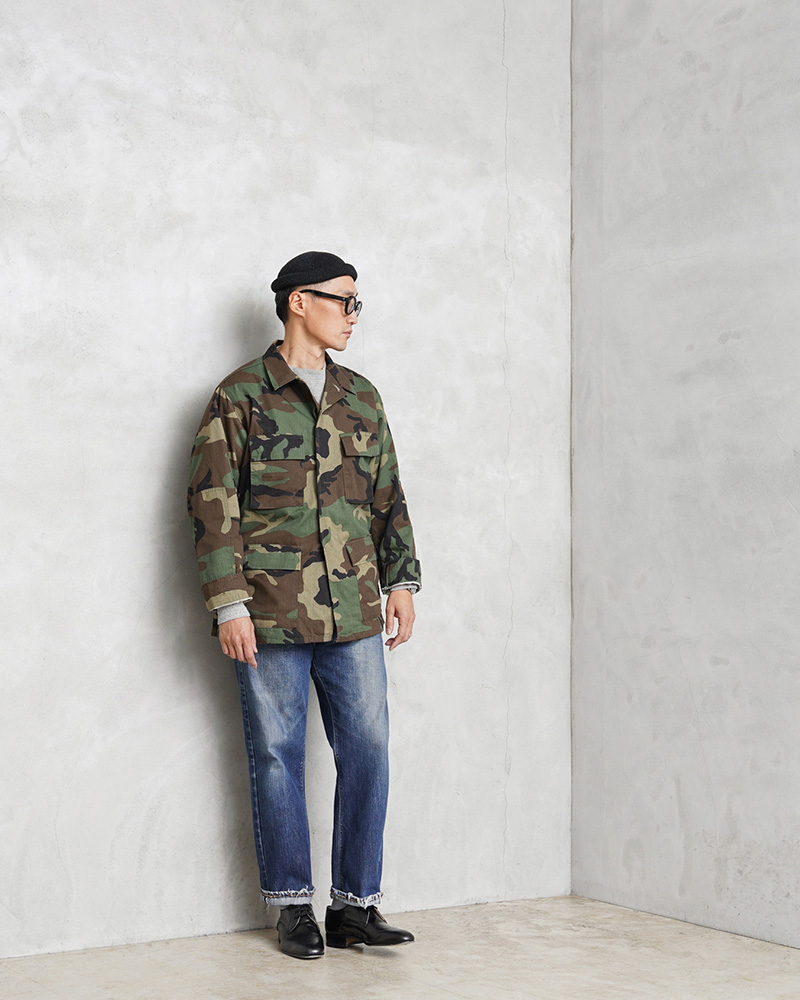 実物 新品 デッドストック 米軍 BDU WOODLAND CAMO ジャケット