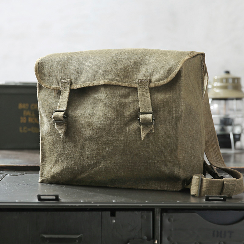 実物 USED イタリア軍 1950~60's VINTAGE キャンバス ブレッドバッグ ...