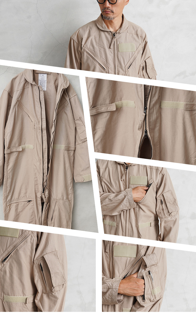 実物 デッドストック 新品 米軍 CWU-27/P フライヤーズ カバーオール TAN
