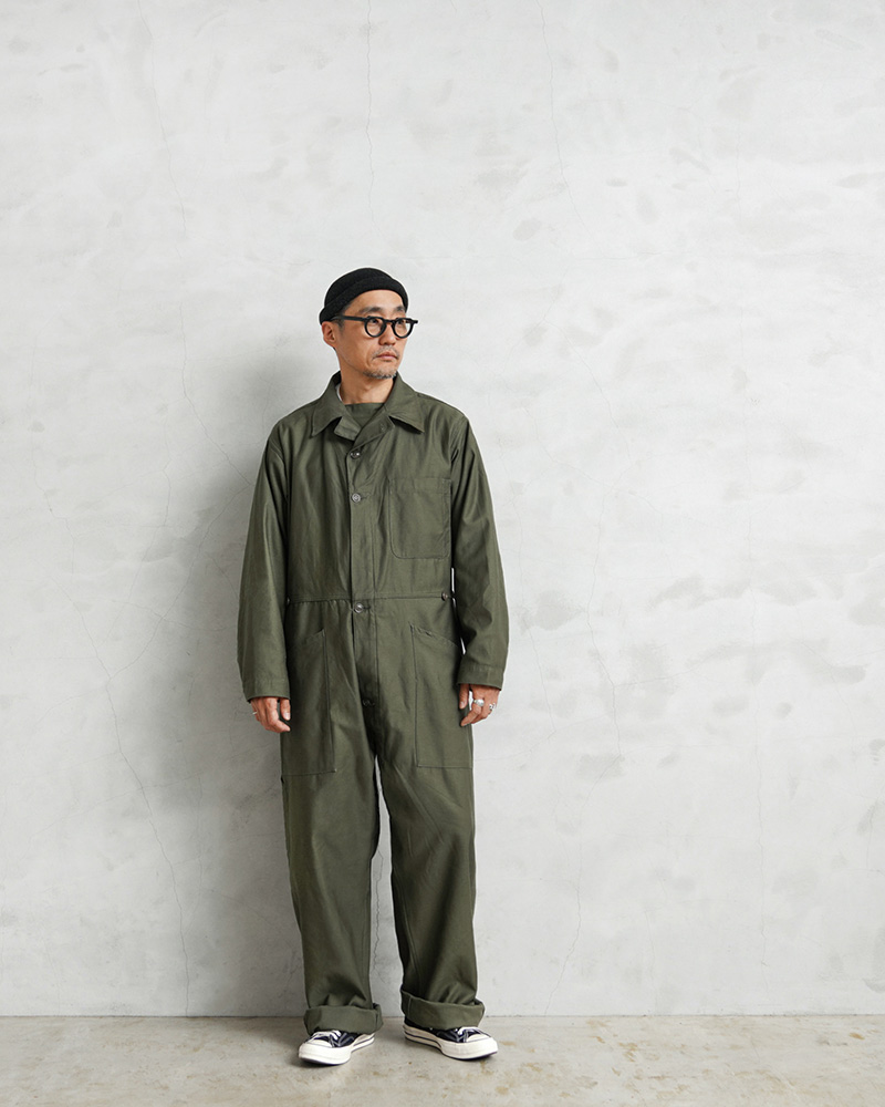 ビンテージ 米軍 コットンサテン カバーオール オールインワン S172. ビンテージ 米軍 コットンサテン カバーオール オールインワン S172