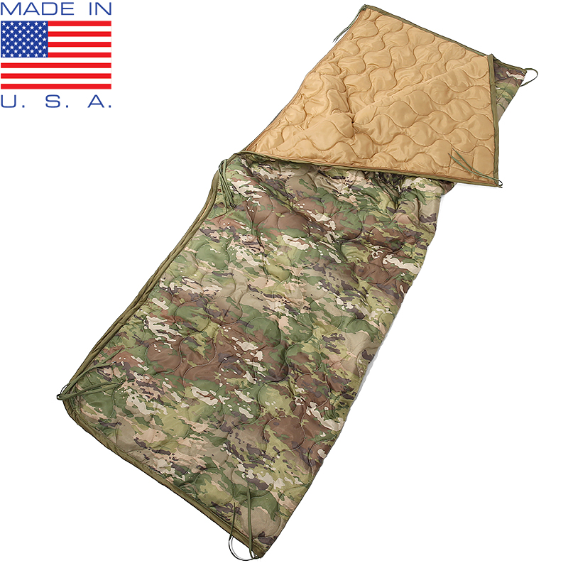 米軍 MIL-SPEC ZIPPER付き ポンチョライナー MultiCamo